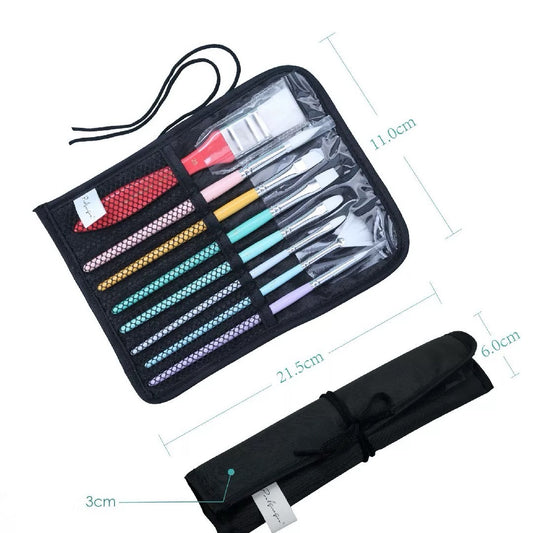 Assorted Paint Brush Set + Canvas Brush Holder
