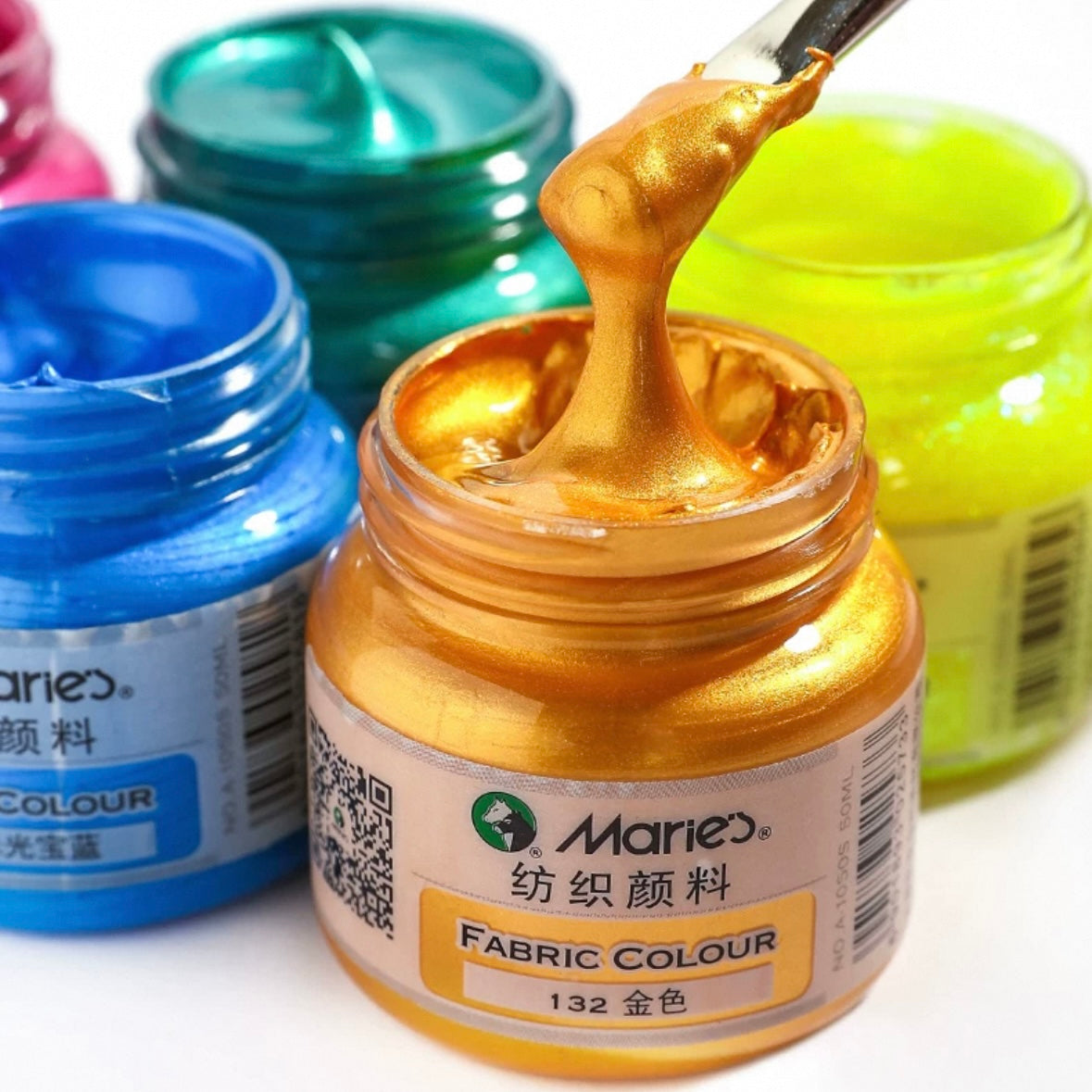 Marie’s Neon Metallic Glitter Fabric Paint 50ml