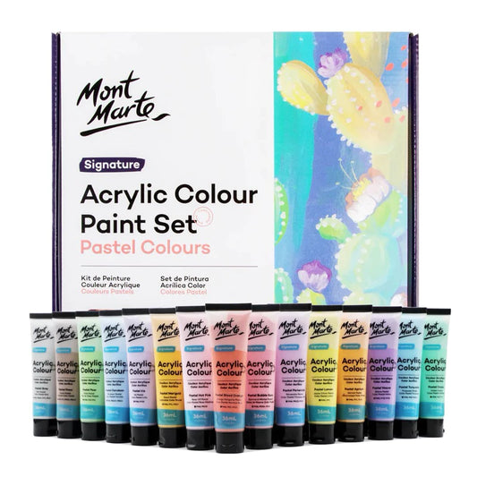 Mont Marte Pastel Acrylic Color Paint Set 36ml 36pcs