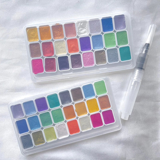 Pearlescent Watercolour Pan Set 1ml 24pcs