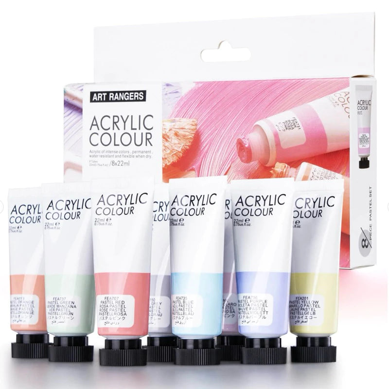 Art Ranger Studio Acrylic Paint Pastel Set 22ml 8pcs