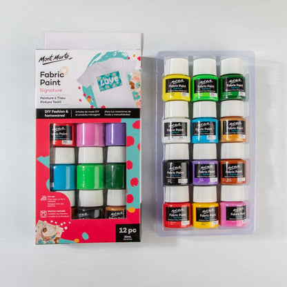 Mont Marte Signature Fabric Paint Set 20ml 12pcs