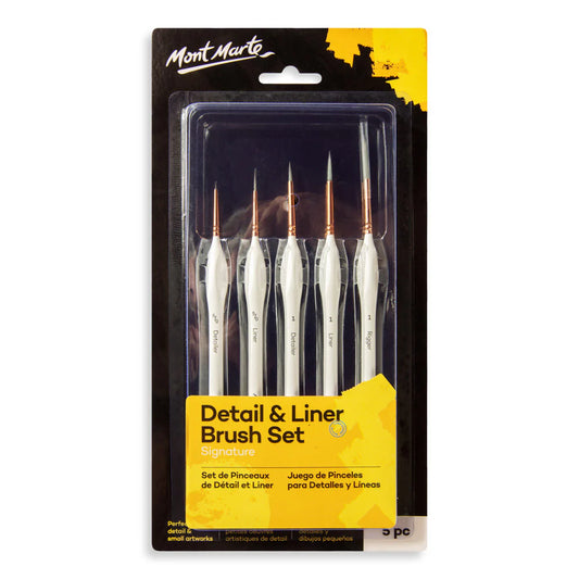 Mont Marte Detail & Liner Taklon Brush Set 5pcs