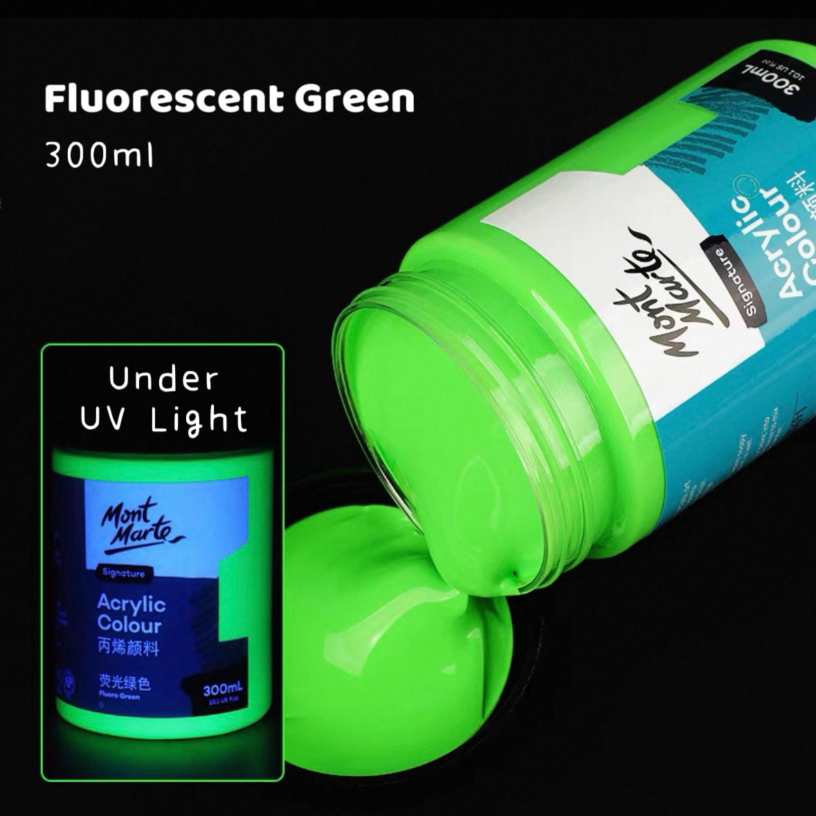 Mont Marte Fluorescent Acrylic Paint 300ml