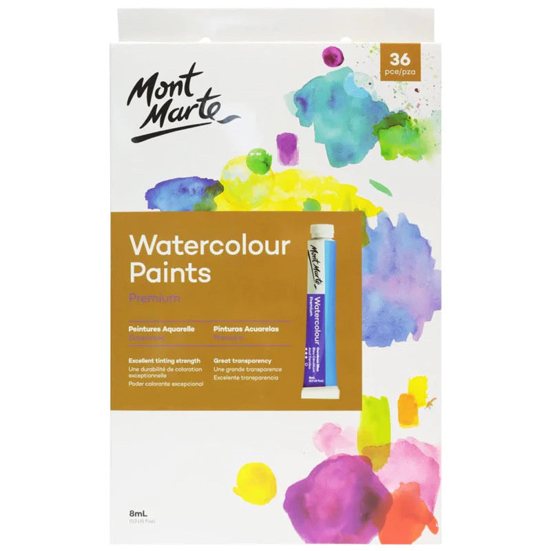 Mont Marte Watercolour Paints Premium Set 8ml 36pcs