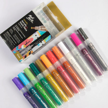 Mont Marte Metallic Acrylic Paint Pens 12pcs