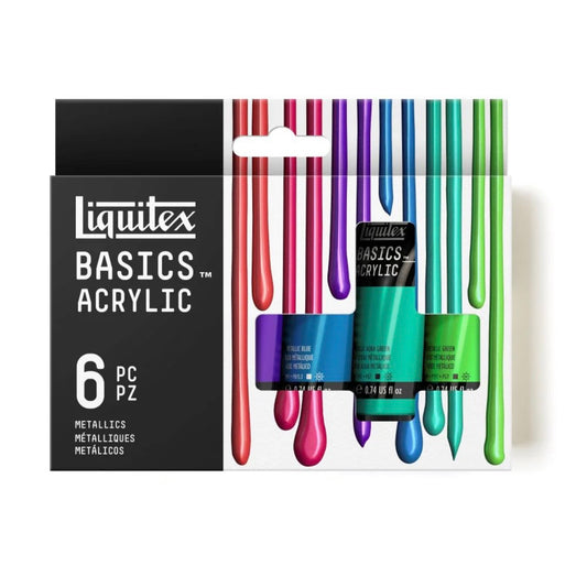 Liquitex Basics Metallics Acrylic Paint Set 22ml 6pcs