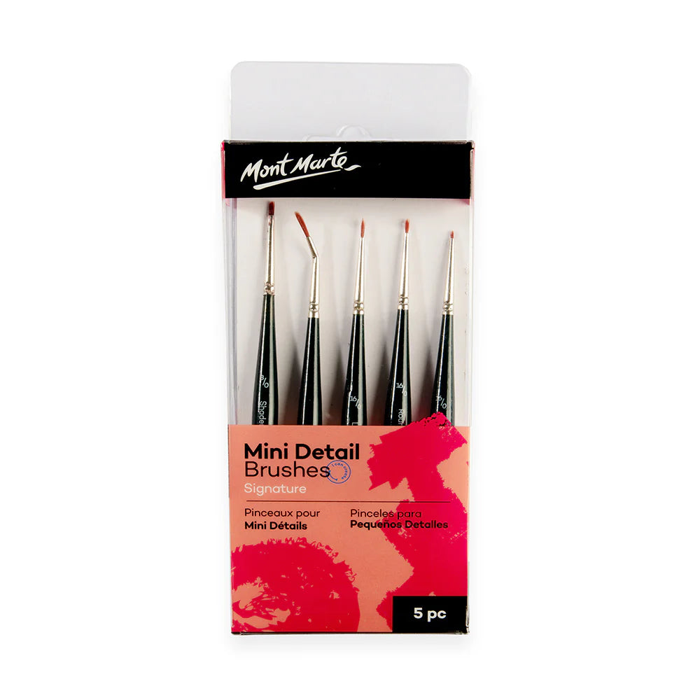 Mont Marte Mini Detail Taklon Brush Set 5pcs