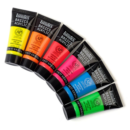 Liquitex Basics Fluorescent Acrylic Paint Set 22ml 6pcs