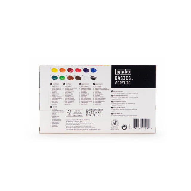 Liquitex Basics Acrylic Paint Set 22ml 12pcs