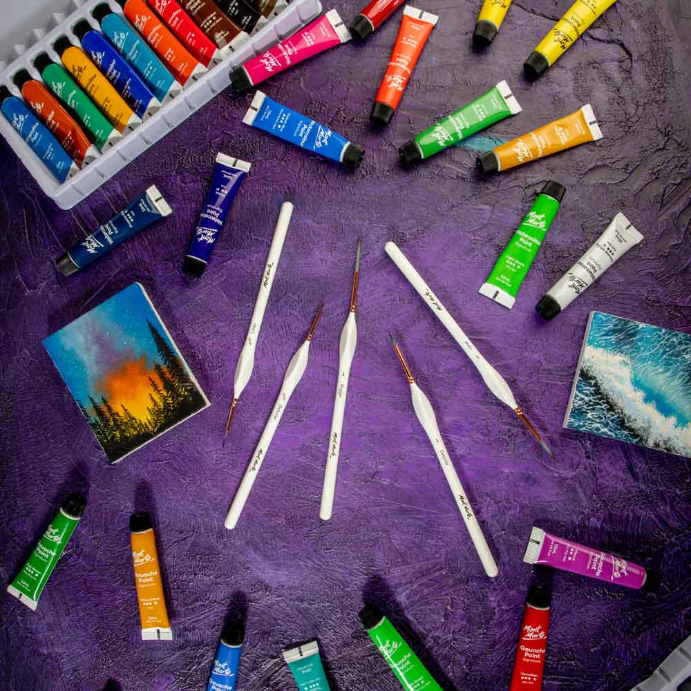 Mont Marte Detail & Liner Taklon Brush Set 5pcs