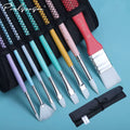 Assorted Paint Brush Set + Canvas Brush Holder