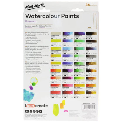 Mont Marte Watercolour Paints Premium Set 8ml 36pcs