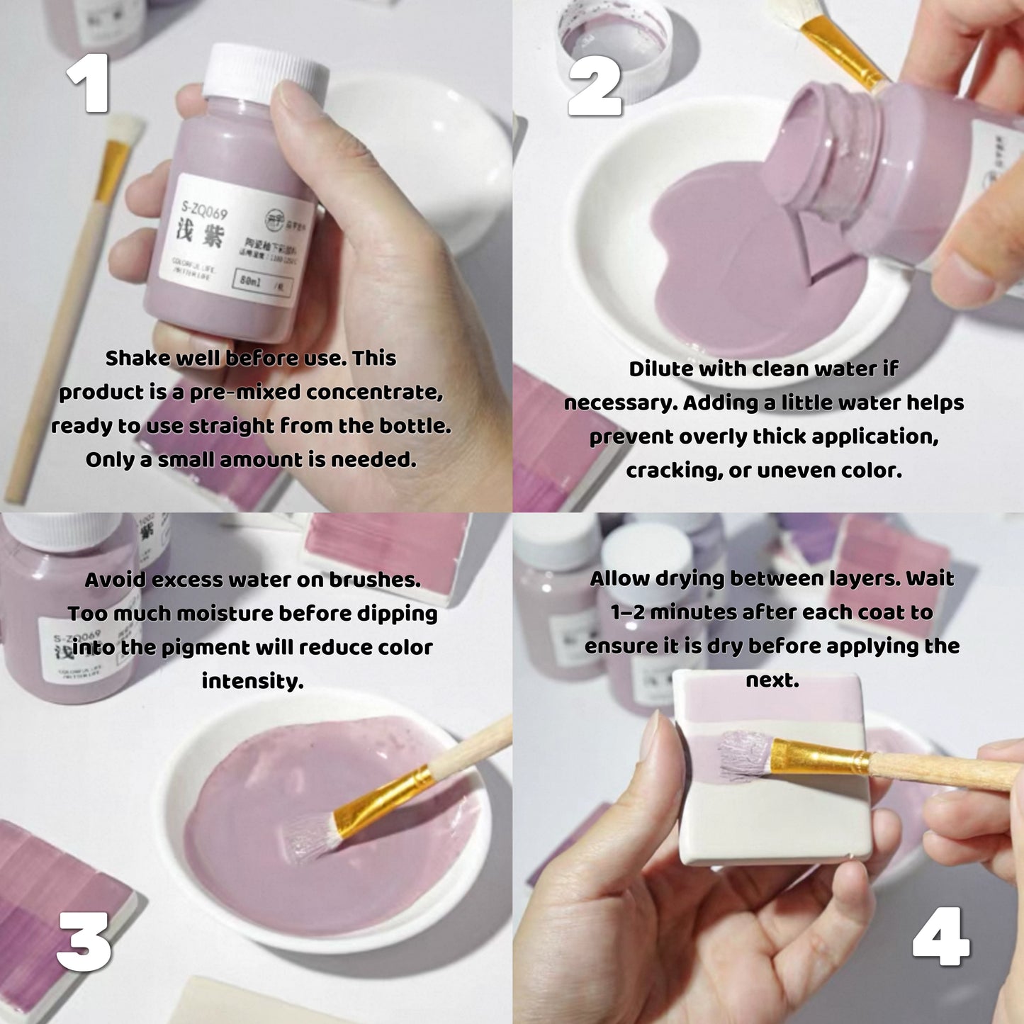 Ceramic Clay Underglaze Pottery Pastel Paint 80ml