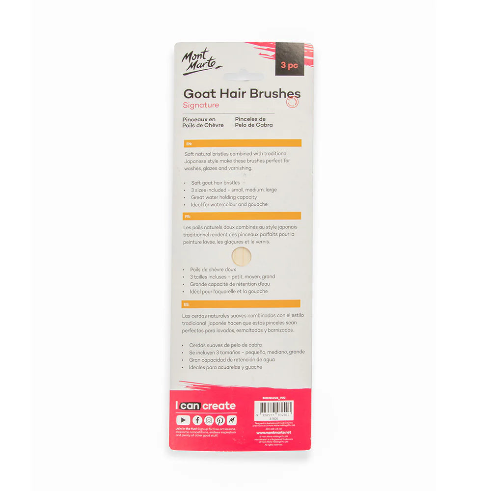 Mont Marte Goat Hair Flat Paint Brush