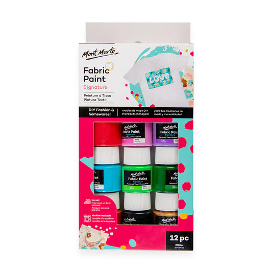 Mont Marte Signature Fabric Paint Set 20ml 12pcs