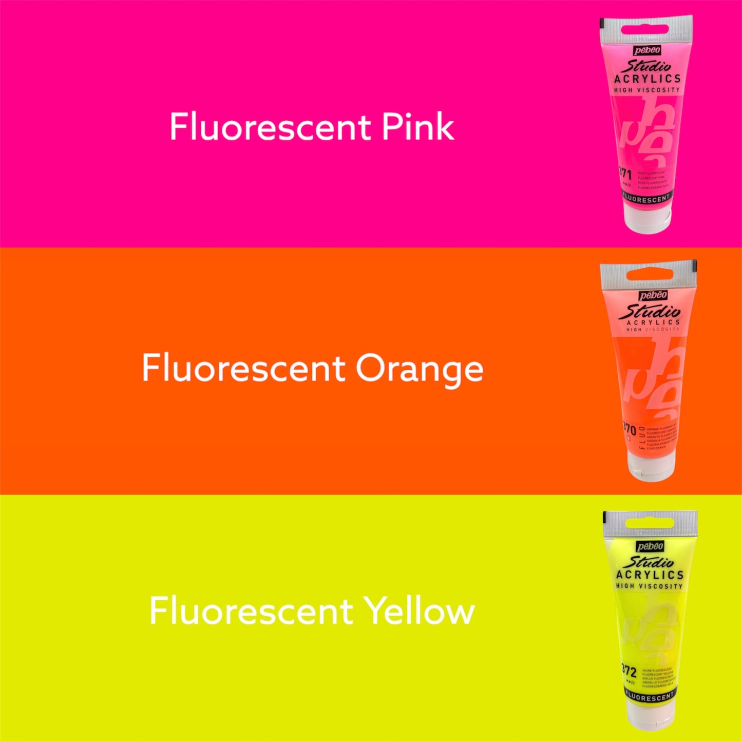 Pebeo Studio Acrylics Fluorescent Series 100ml