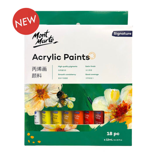 Mont Marte Acrylic Colour Paint Set Signature 12ml 18pcs
