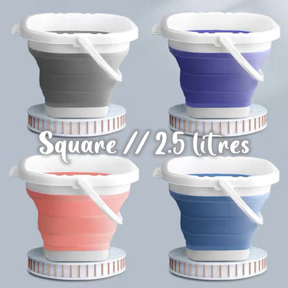 Silicon Foldable Painting Bucket + Brush Holder