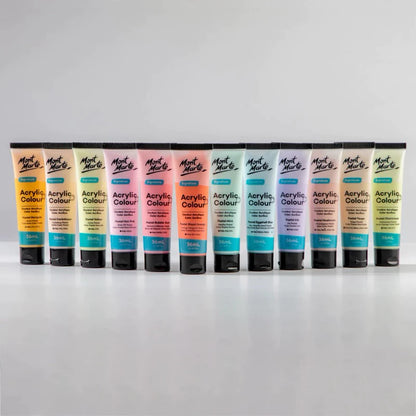 Mont Marte Pastel Acrylic Color Paint Set 36ml 12pcs