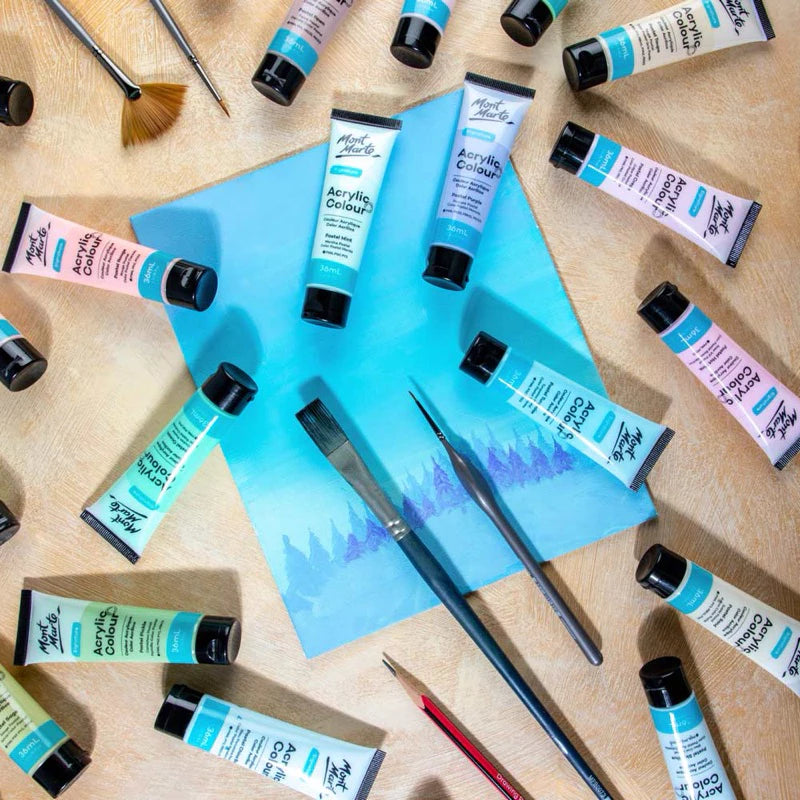 Mont Marte Pastel Acrylic Color Paint Set 36ml 18pcs