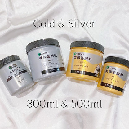 Marie’s Gold & Silver Acrylic Paint 300ml 500ml