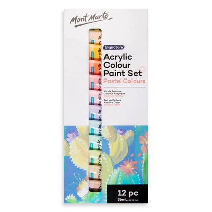 Mont Marte Pastel Acrylic Color Paint Set 36ml 12pcs