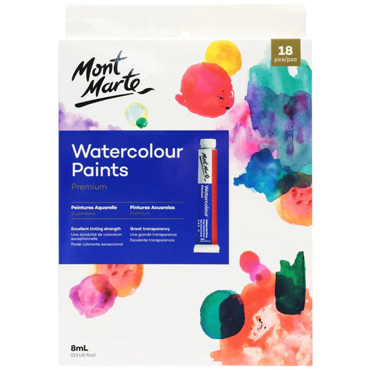 Mont Marte Watercolour Paints Premium Set 8ml 18pcs