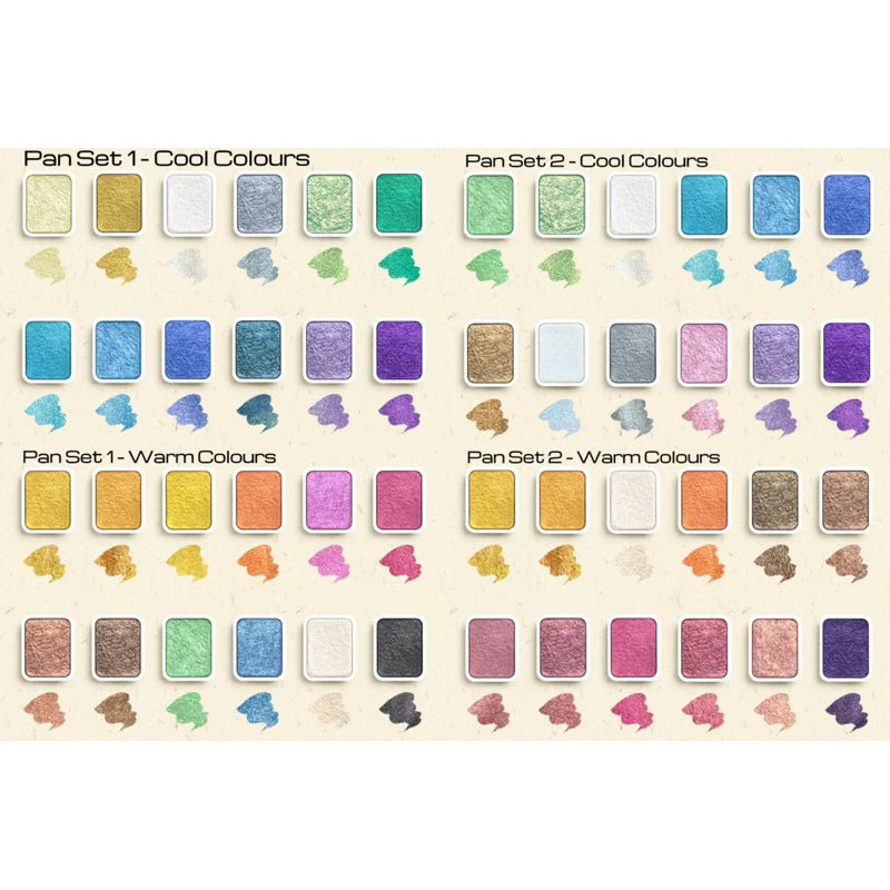 Pearlescent Watercolour Pan Set 1ml 12pcs