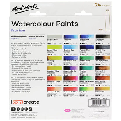 Mont Marte Watercolour Paints Premium Set 8ml 24pcs