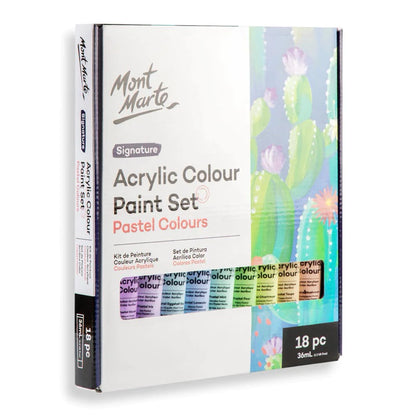 Mont Marte Pastel Acrylic Color Paint Set 36ml 18pcs