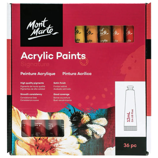 Mont Marte Acrylic Color Paint Set Signature 12ml 36pcs