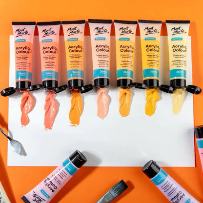 Mont Marte Pastel Acrylic Color Paint Set 36ml 12pcs