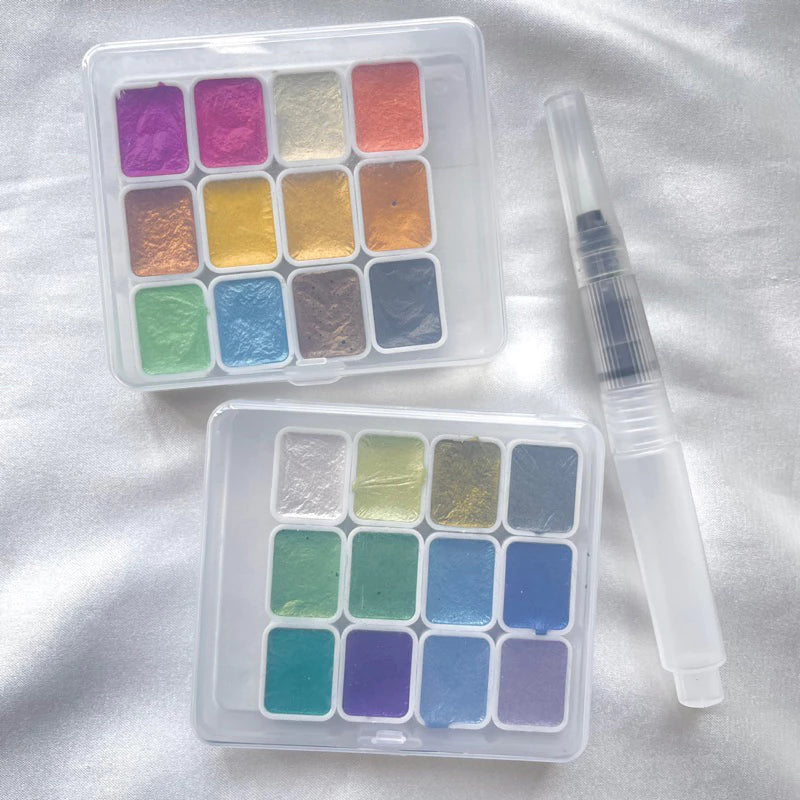 Pearlescent Watercolour Pan Set 1ml 12pcs