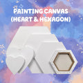 Heart & Hexagon Cotton Painting Canvas