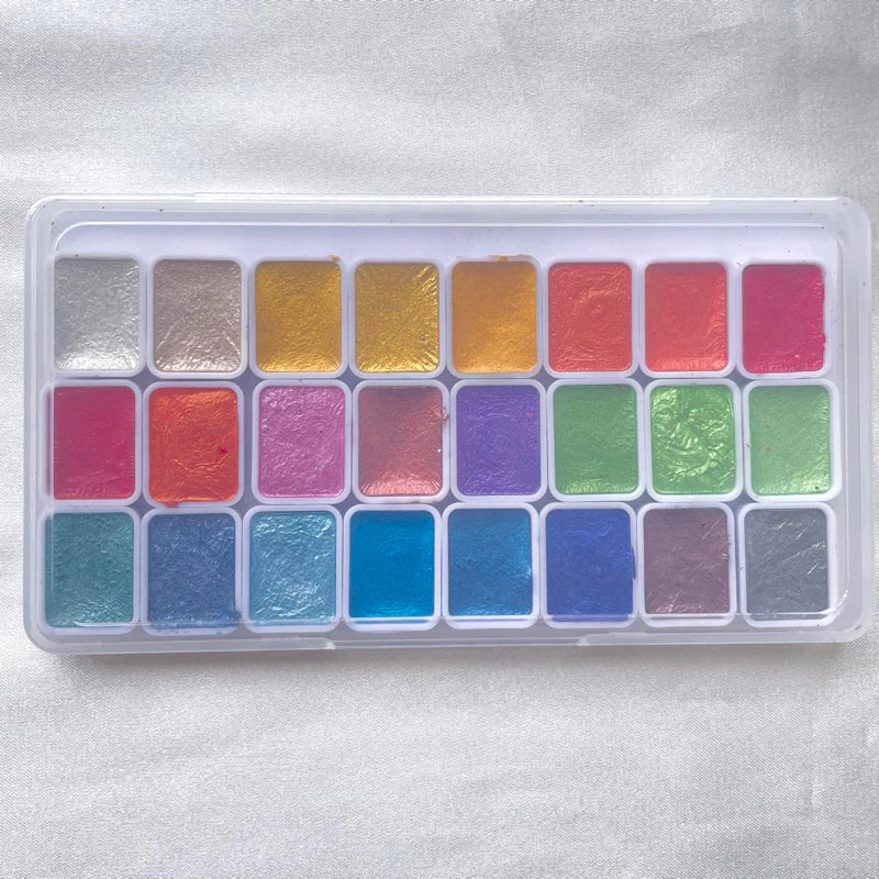 Pearlescent Watercolour Pan Set 1ml 24pcs