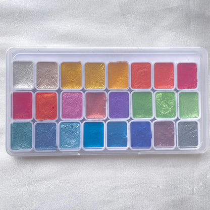Pearlescent Watercolour Pan Set 1ml 24pcs