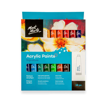 Mont Marte Acrylic Colour Paint Set Signature 12ml 18pcs