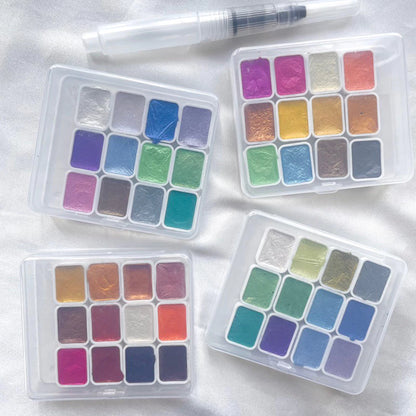 Pearlescent Watercolour Pan Set 1ml 12pcs