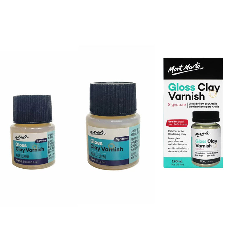 Mont Marte Gloss Clay Varnish Signature 20ml, 60ml & 120ml