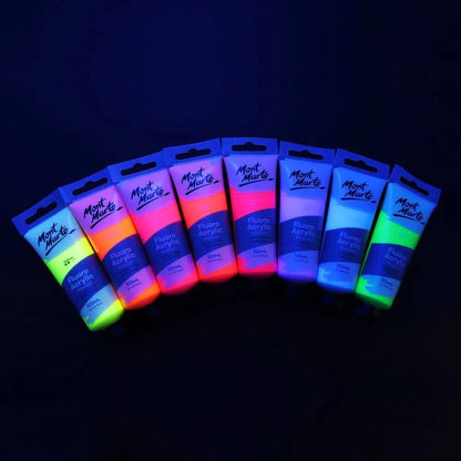 Mont Marte Fluoro Acrylic Paint Set 36ml 8pcs