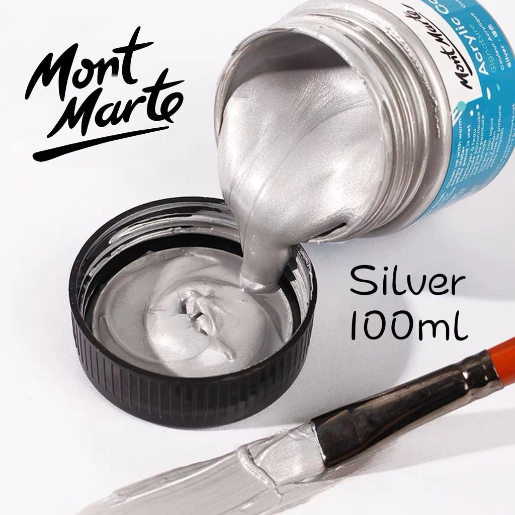 Mont Marte Gold & Silver Acrylic Paint 100ml 300ml