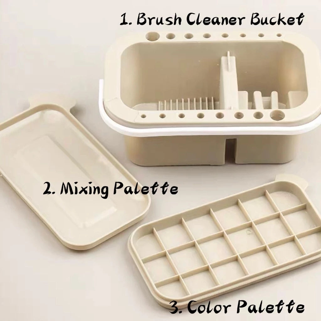 Multifunctional Paint Brush Bucket Storage Box + Brush Holder