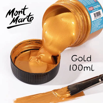 Mont Marte Gold & Silver Acrylic Paint 100ml 300ml