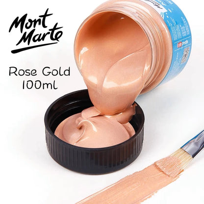 Mont Marte Gold & Silver Acrylic Paint 100ml 300ml