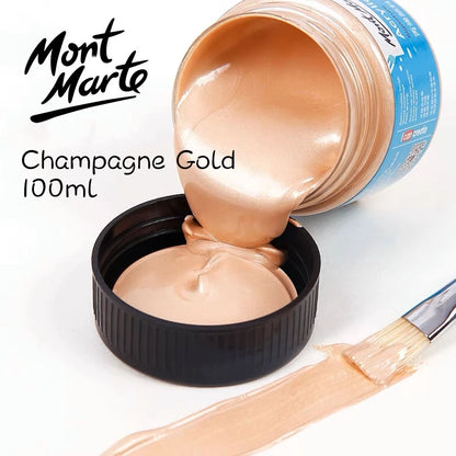 Mont Marte Gold & Silver Acrylic Paint 100ml 300ml