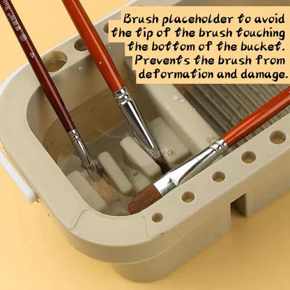 Multifunctional Paint Brush Bucket Storage Box + Brush Holder