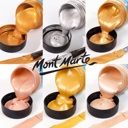 Mont Marte Gold & Silver Acrylic Paint 100ml 300ml