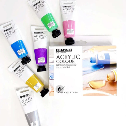 Art Ranger Studio Acrylic Paint Metallic Set 75ml 6pcs