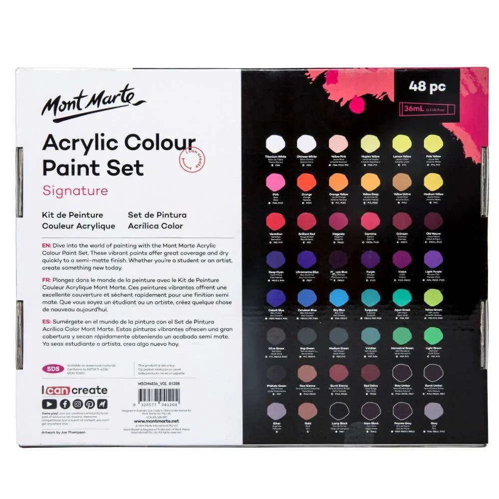 Mont Marte Acrylic Color Paint Set 36ml 48pcs